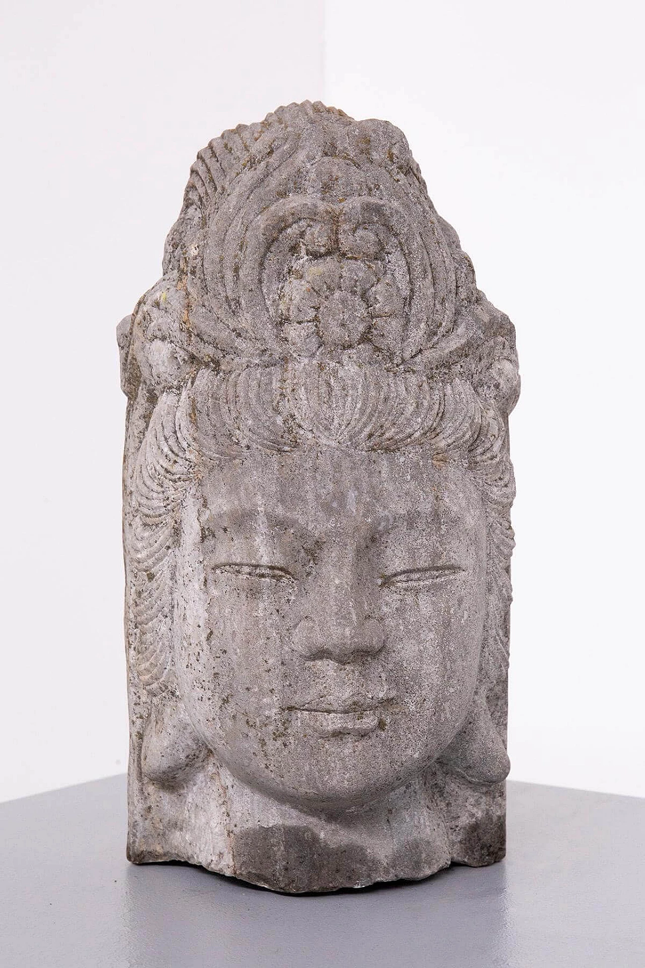 Stone Buddha head sculpture, 20th century 2