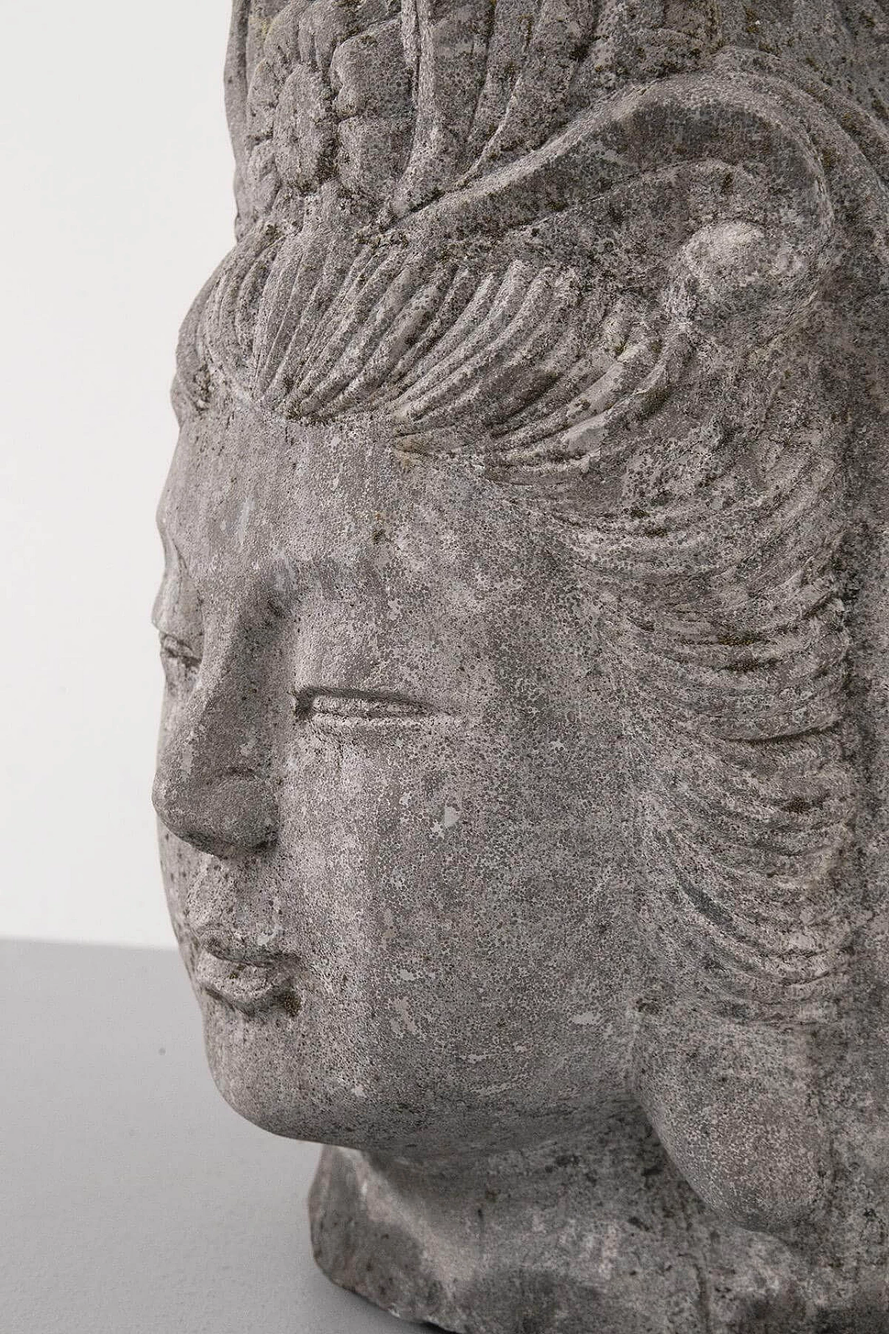 Stone Buddha head sculpture, 20th century 3