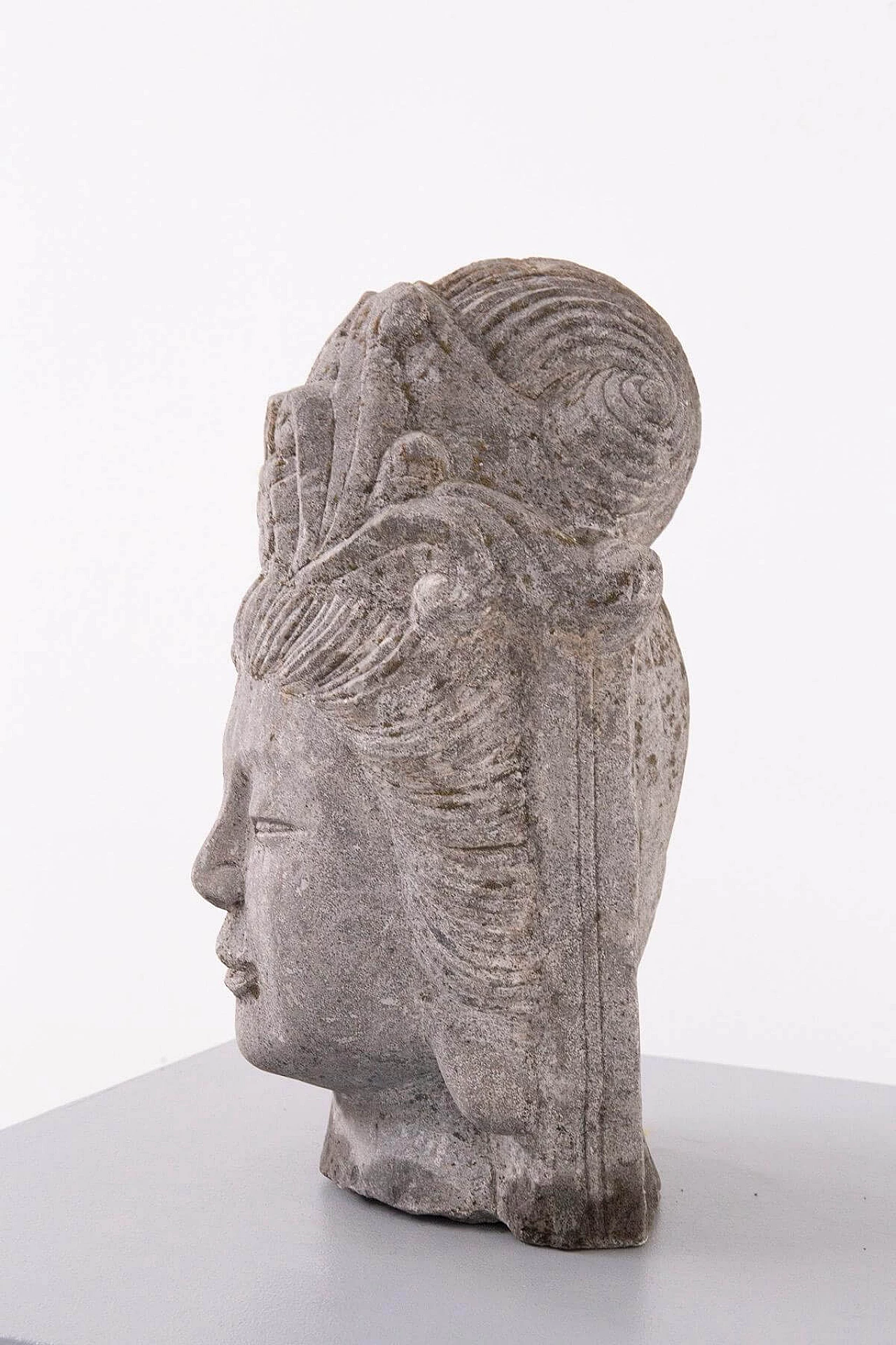 Stone Buddha head sculpture, 20th century 5