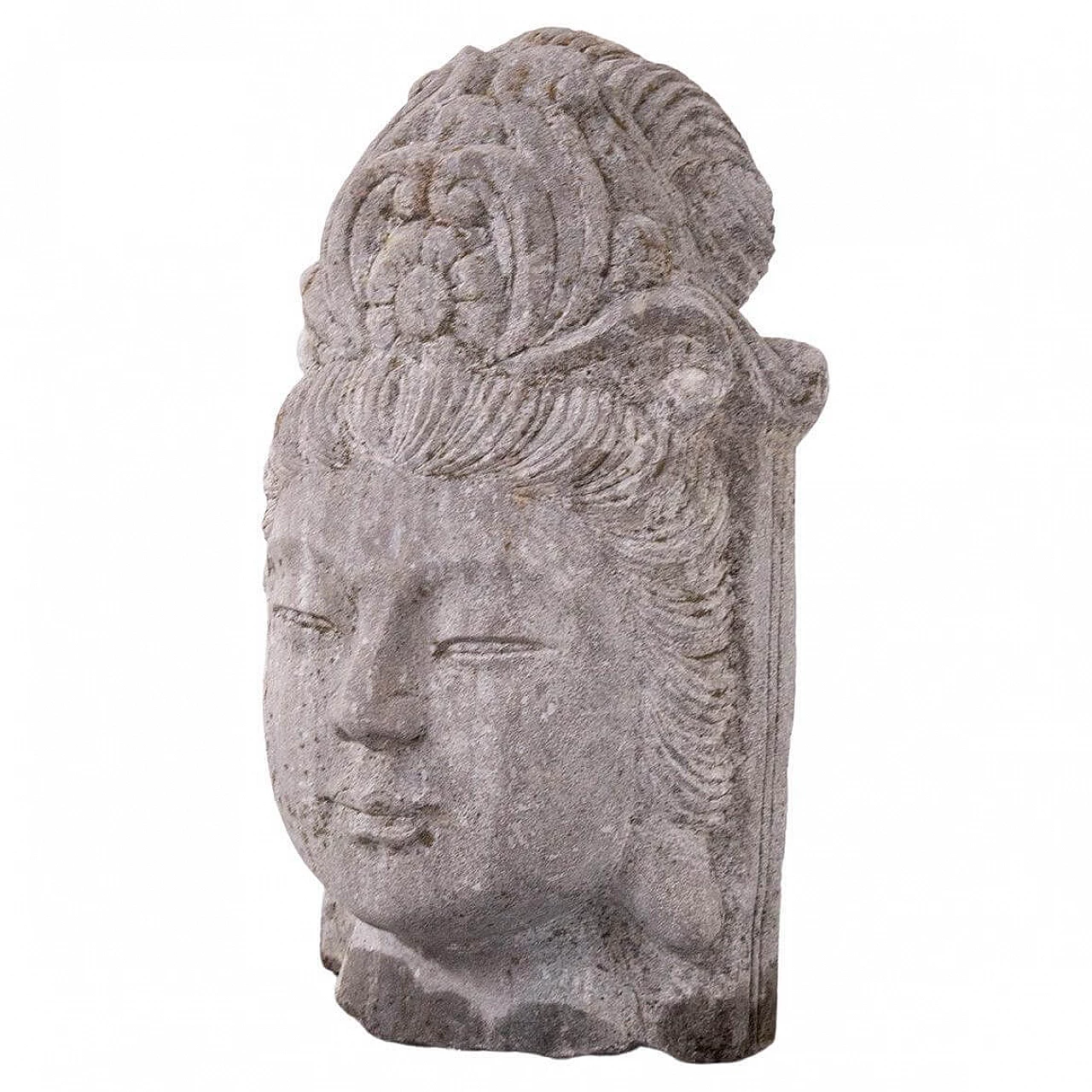 Stone Buddha head sculpture, 20th century 7