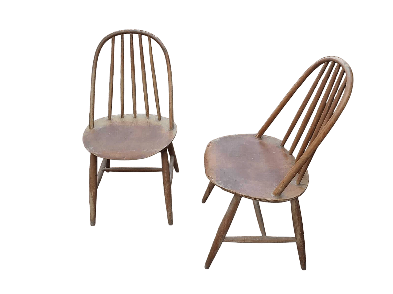 Pair of wood Windsor chairs, 1960s 13