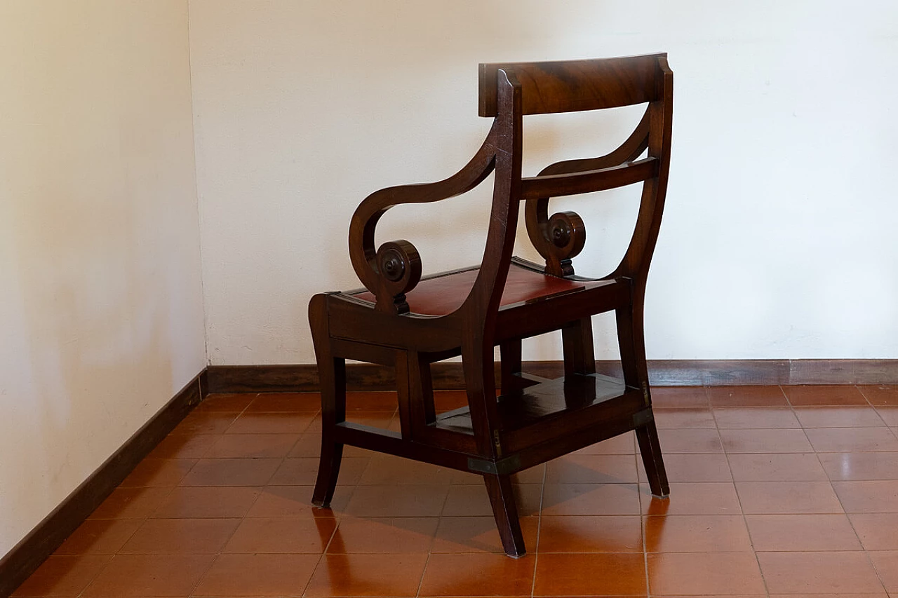 Regency-style mahogany ladderback armchair by Leonard Moor, 1960s 4