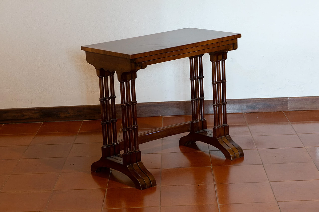 3 English wood nesting tables, 19th century 3