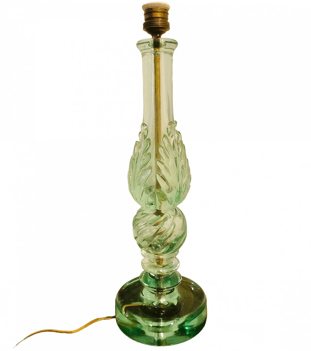 Nile green glass table lamp by Barovier & Toso, 1940s 9