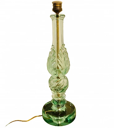 Lampada da tavolo in vetro verde Nilo di Barovier & Toso, anni '40