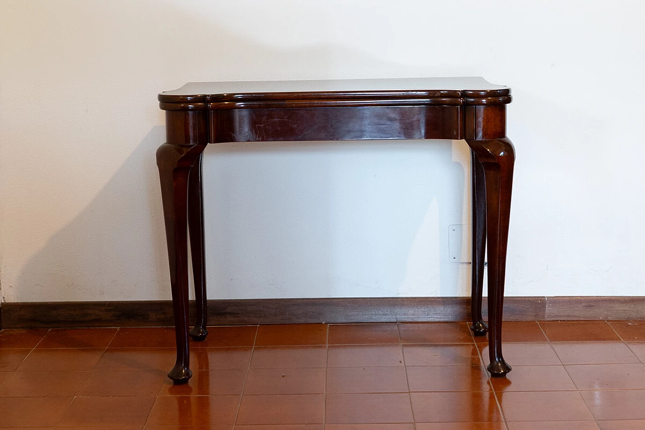 Wooden card table with cabriole legs, 1940s 1