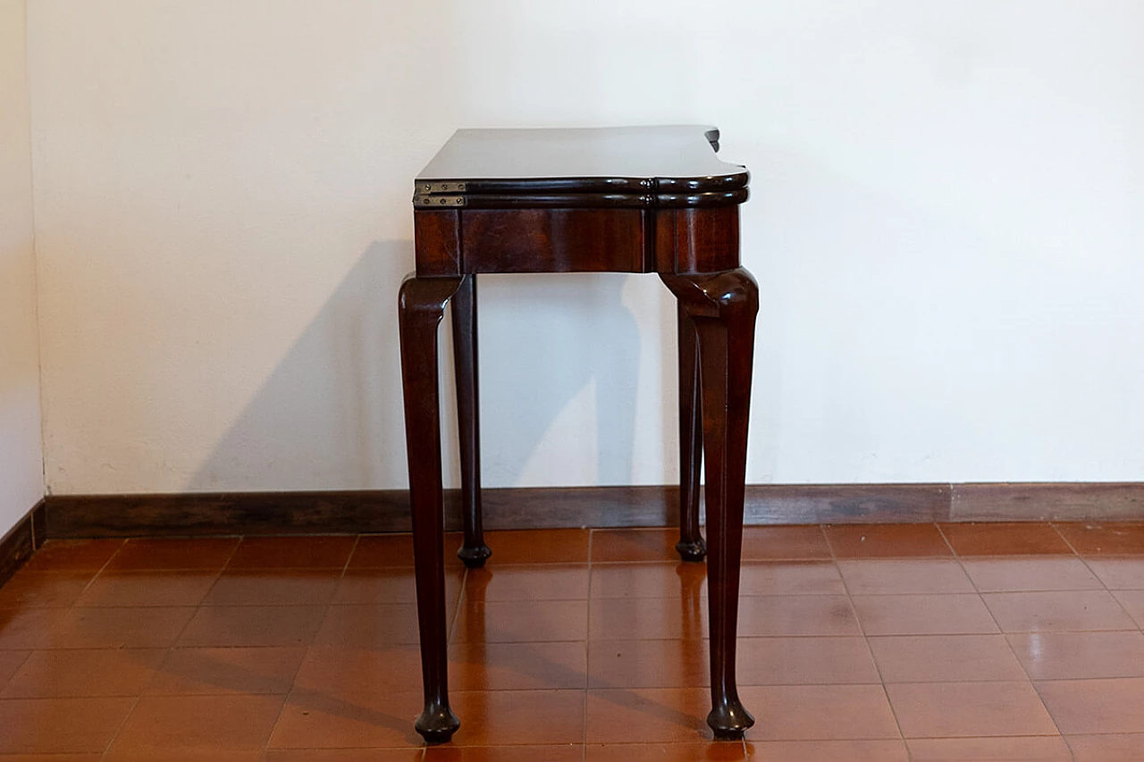 Wooden card table with cabriole legs, 1940s 2