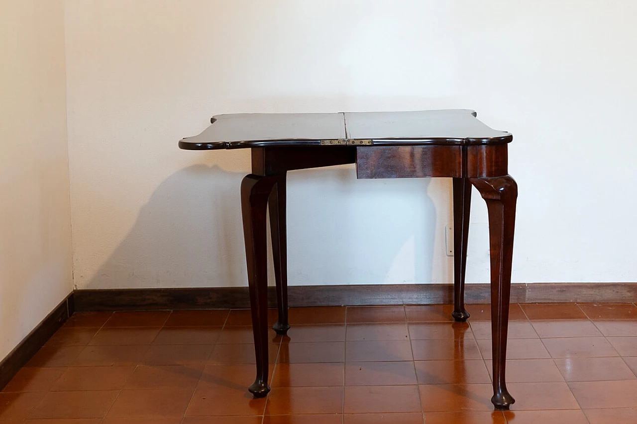 Wooden card table with cabriole legs, 1940s 3