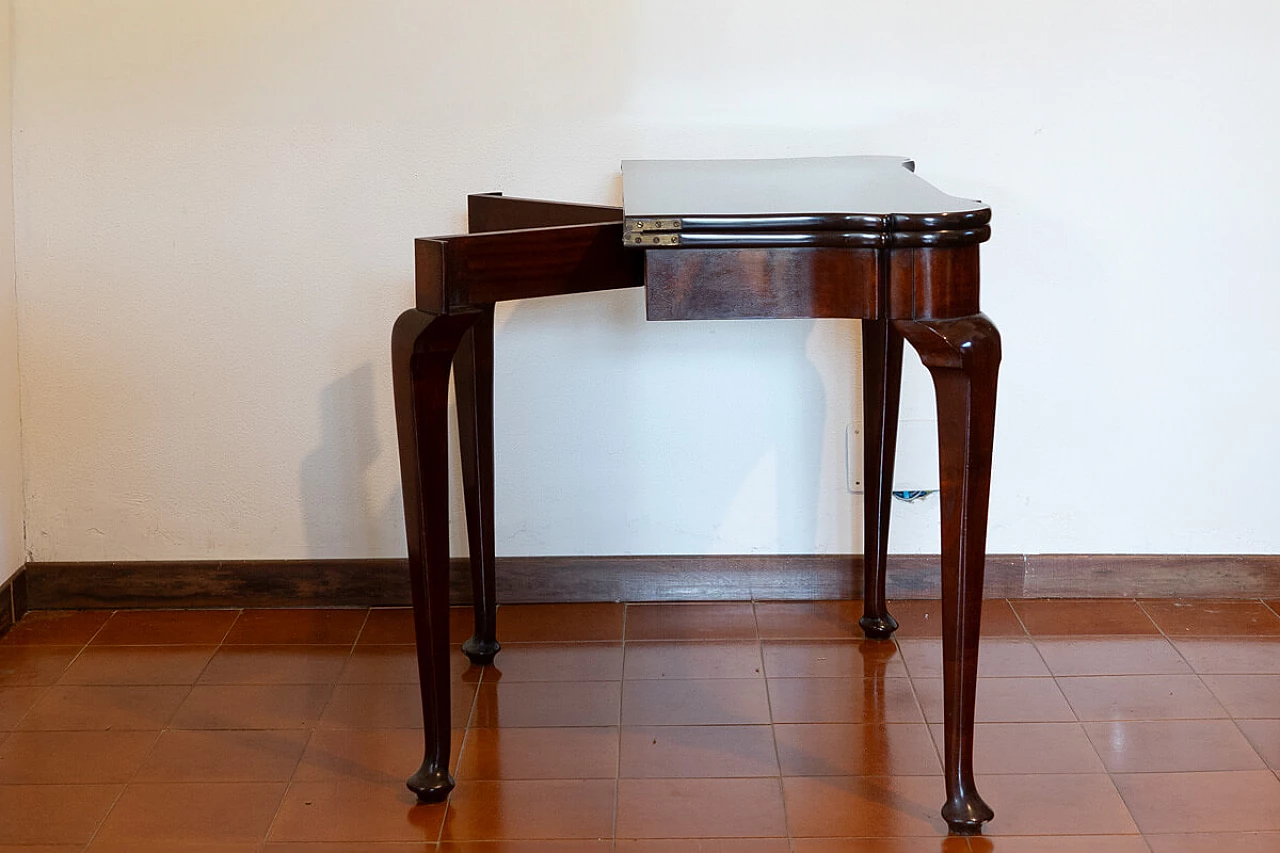 Wooden card table with cabriole legs, 1940s 4