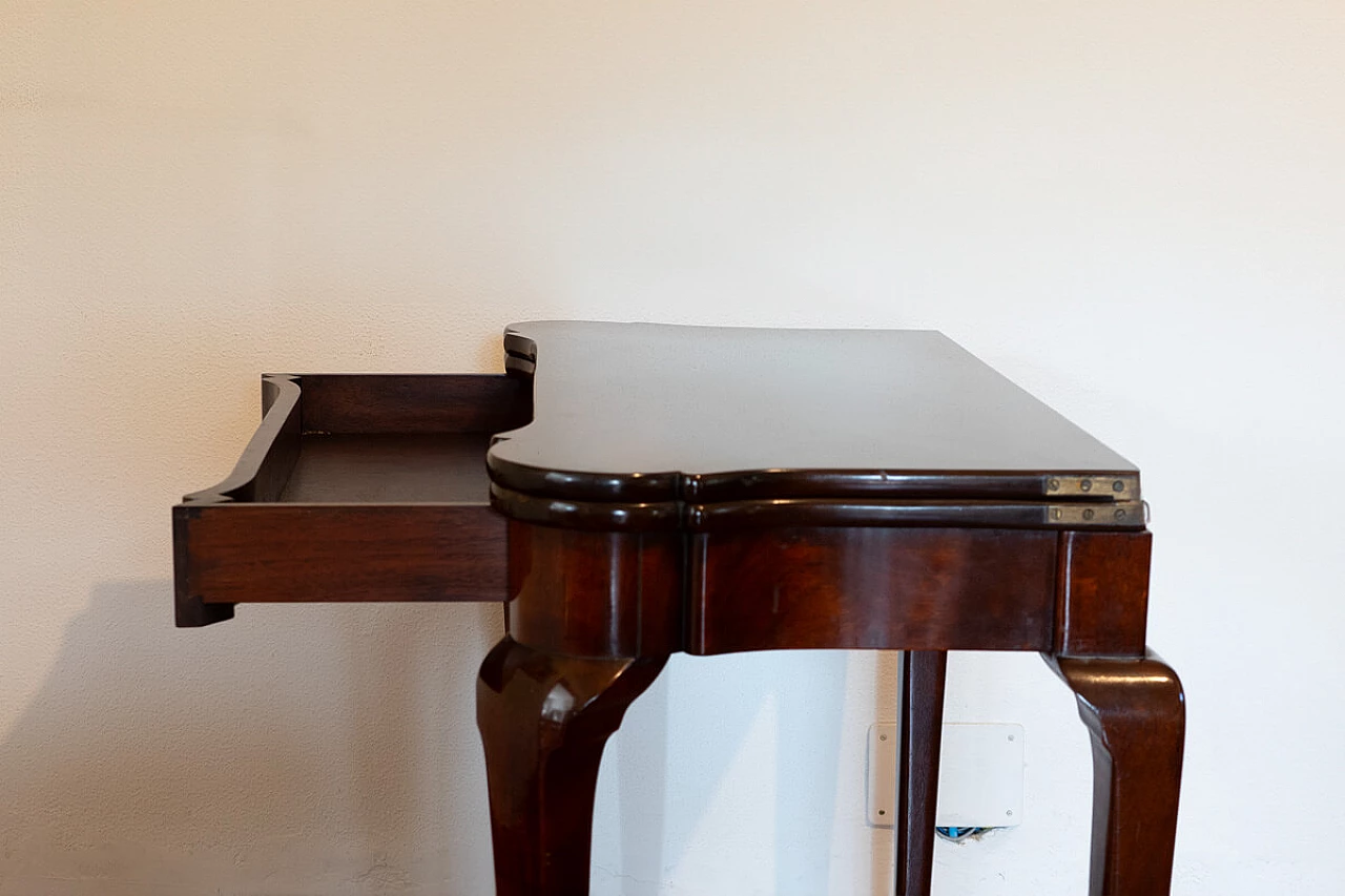 Wooden card table with cabriole legs, 1940s 5