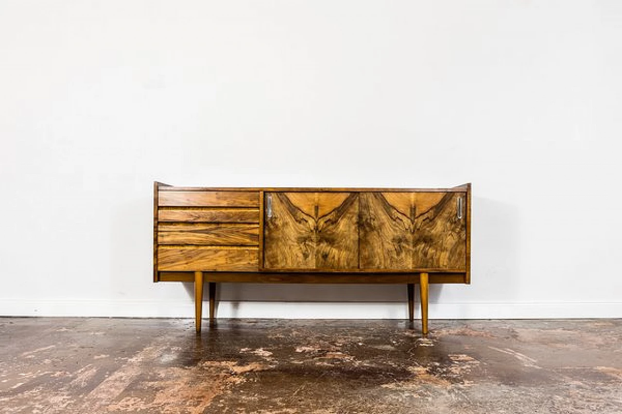 Polish walnut sideboard, 1960s 1