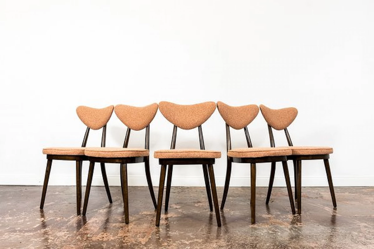 5 Dining chairs 124 by Helena & Jerzy Kurmanowicz, 1960s 1