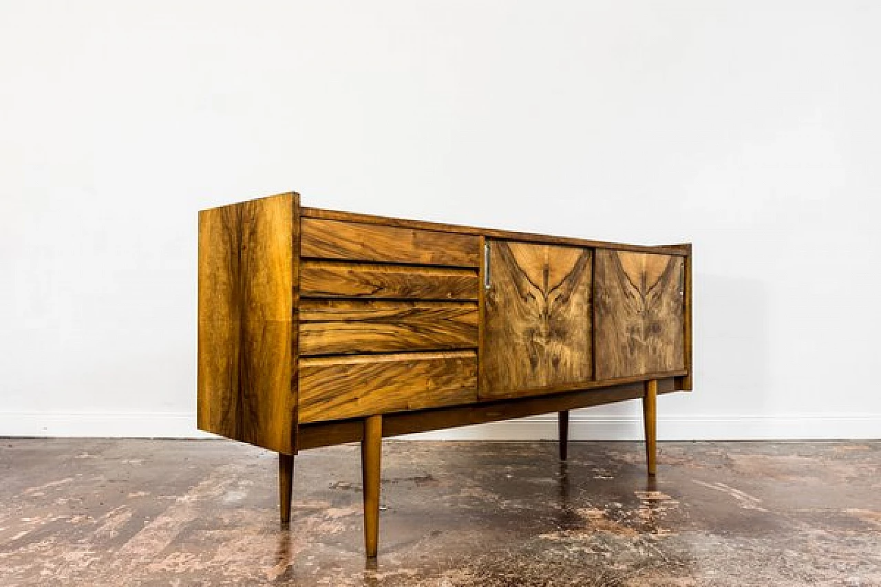 Polish walnut sideboard, 1960s 14