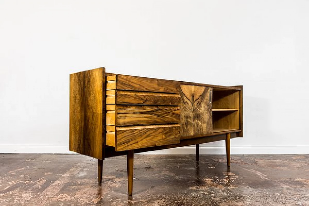 Polish walnut sideboard, 1960s 17