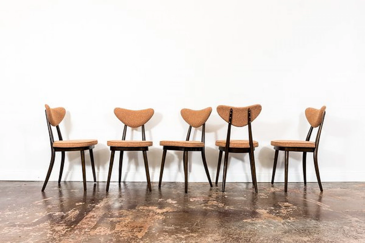 5 Dining chairs 124 by Helena & Jerzy Kurmanowicz, 1960s 16