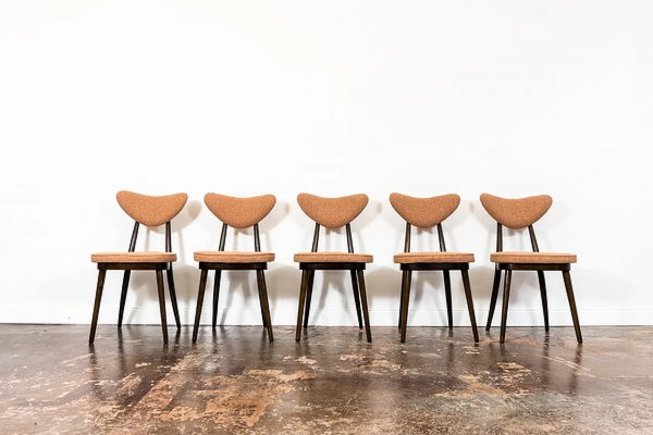 5 Dining chairs 124 by Helena & Jerzy Kurmanowicz, 1960s 20