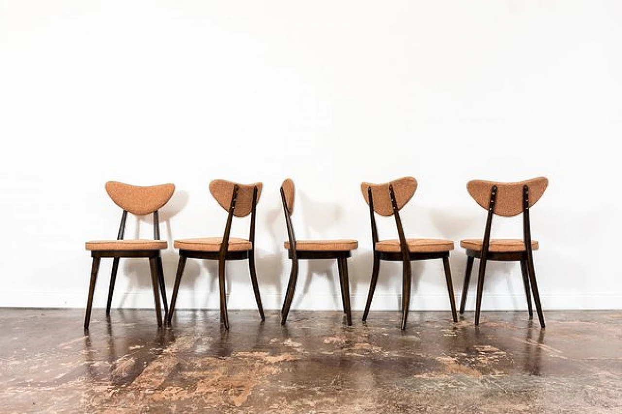 5 Dining chairs 124 by Helena & Jerzy Kurmanowicz, 1960s 21