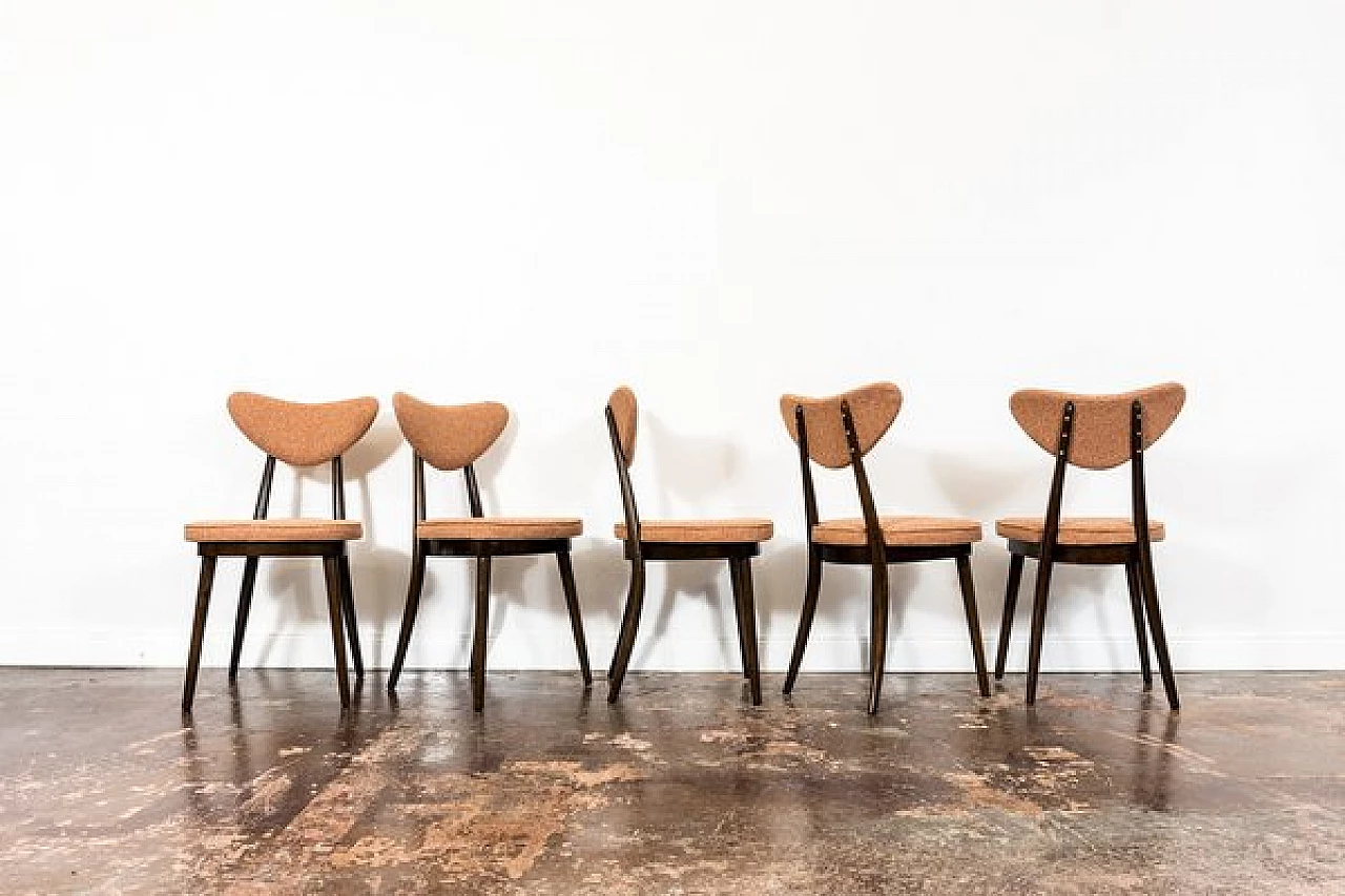 5 Dining chairs 124 by Helena & Jerzy Kurmanowicz, 1960s 24