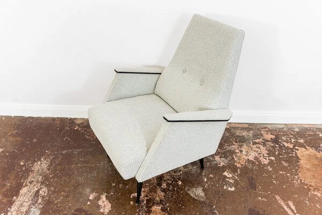 Hungarian wood and fabric armchair, 1960s 1