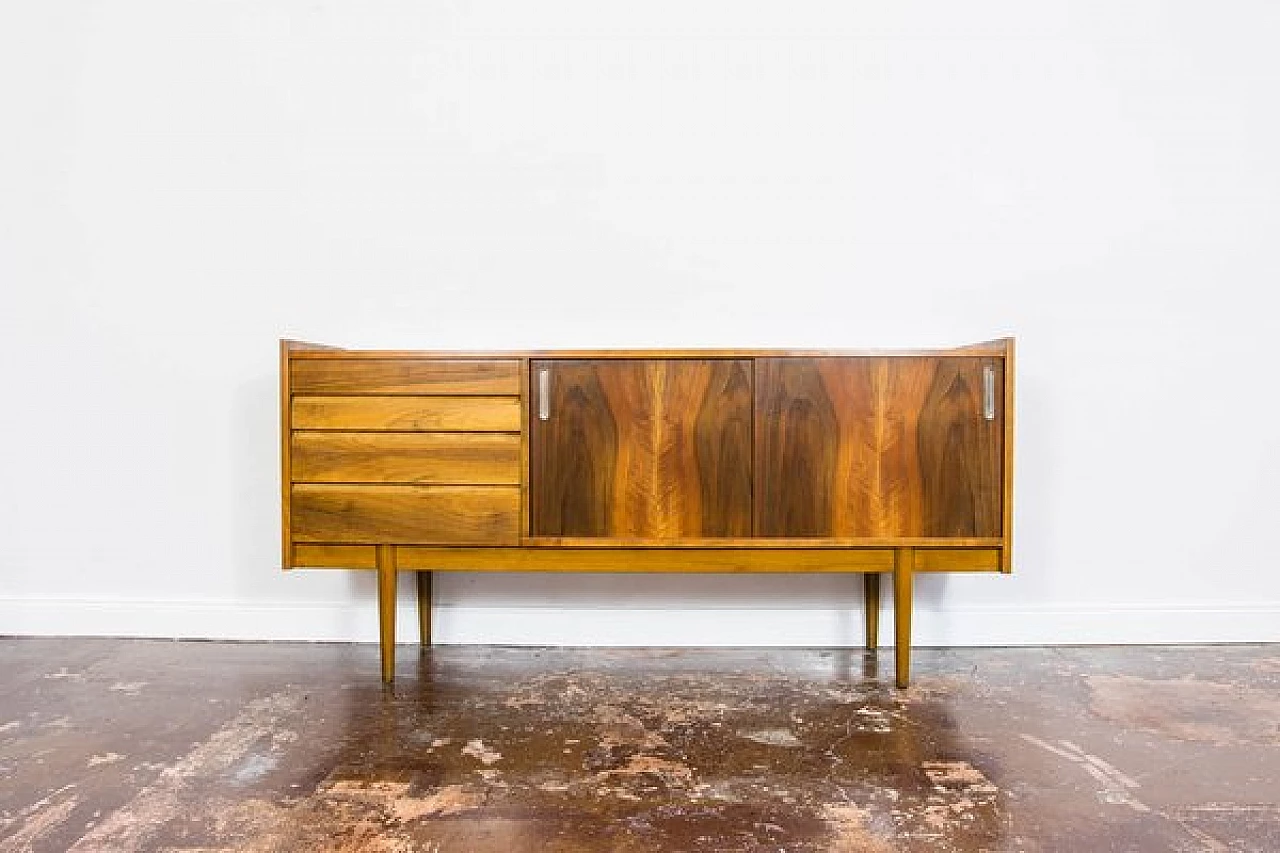 Walnut and beech sideboard by Bytomskie Fabryki Mebli, 1960s 1