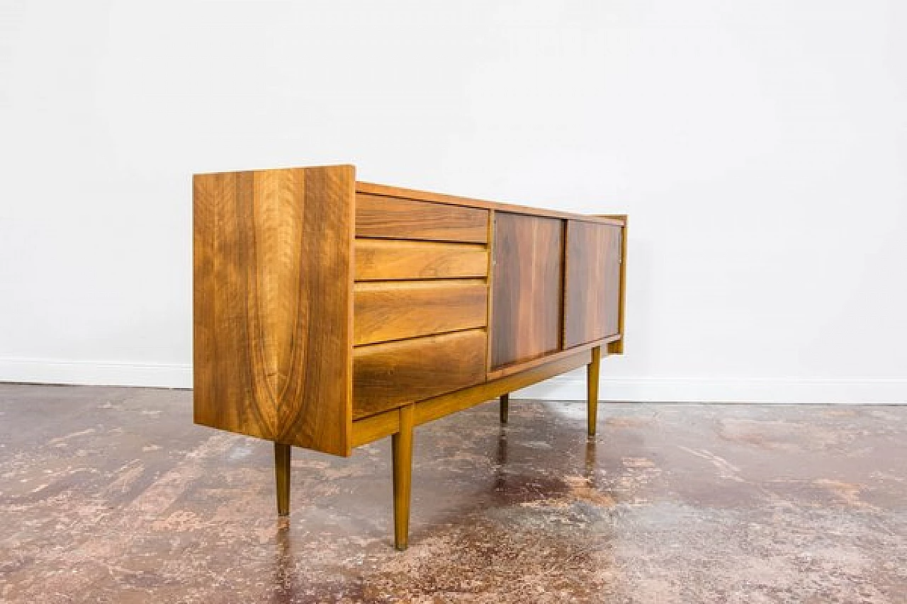 Walnut and beech sideboard by Bytomskie Fabryki Mebli, 1960s 13