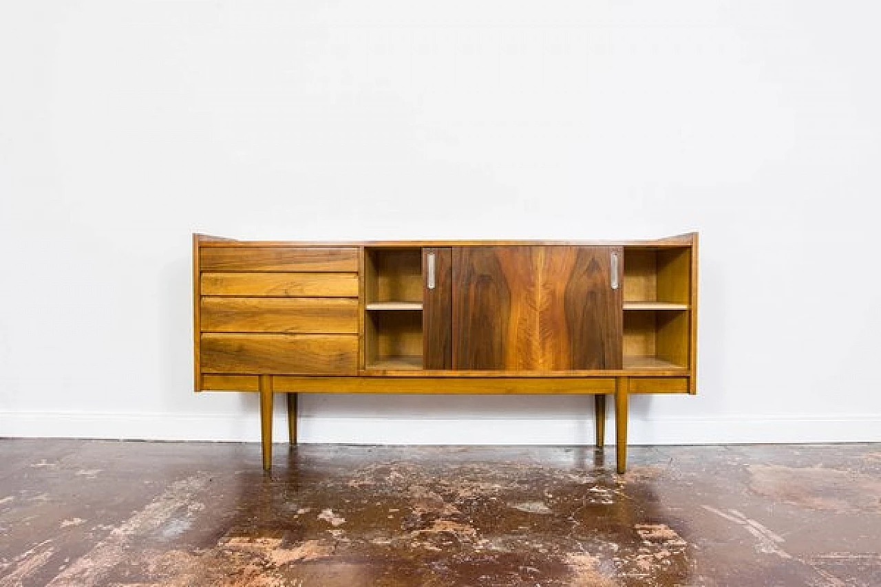 Walnut and beech sideboard by Bytomskie Fabryki Mebli, 1960s 15