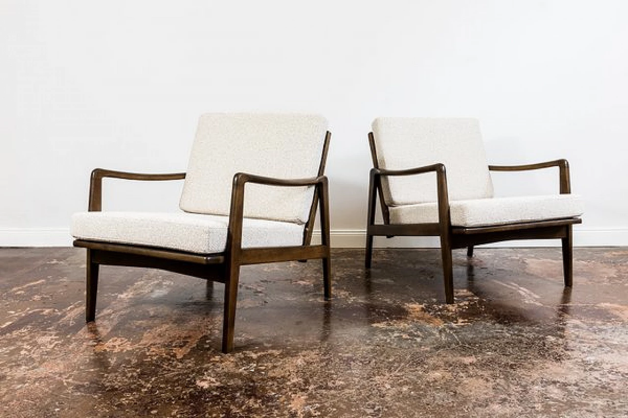 Pair of Scandinavian armchairs and sofa, 1960s 9