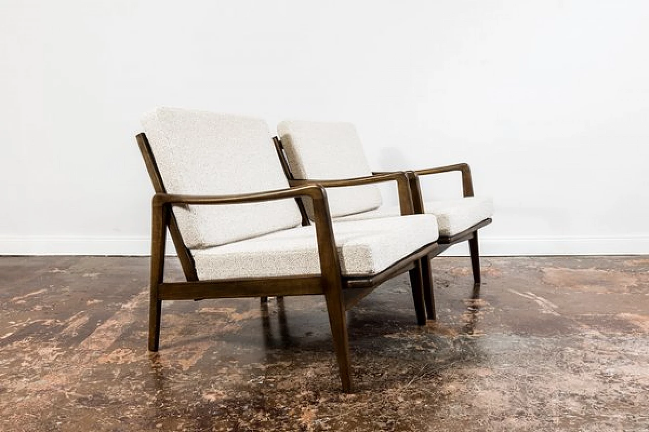 Pair of Scandinavian armchairs and sofa, 1960s 10