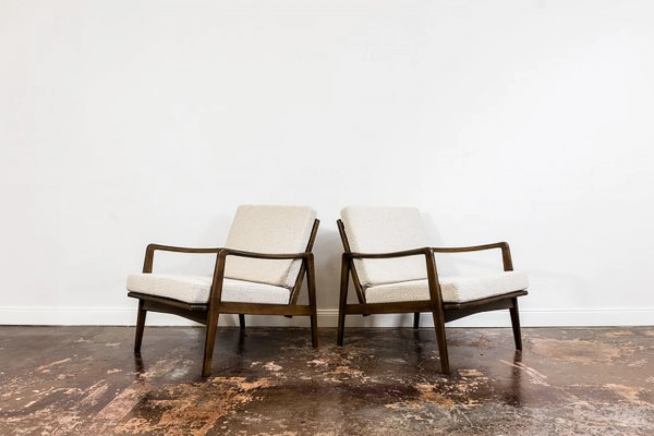 Pair of Scandinavian armchairs and sofa, 1960s 18