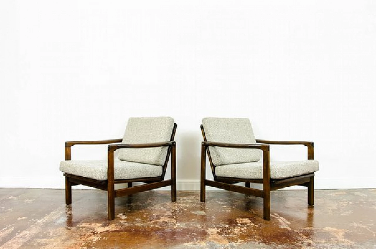 Pair of B-7522 armchairs by Zenon Bączyk for SFM, 1960s 12