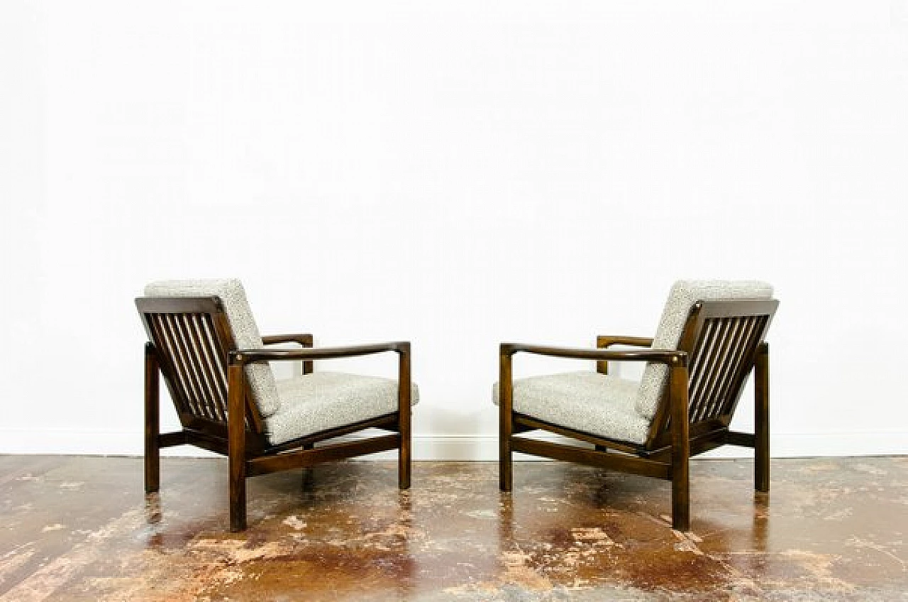 Pair of B-7522 armchairs by Zenon Bączyk for SFM, 1960s 16