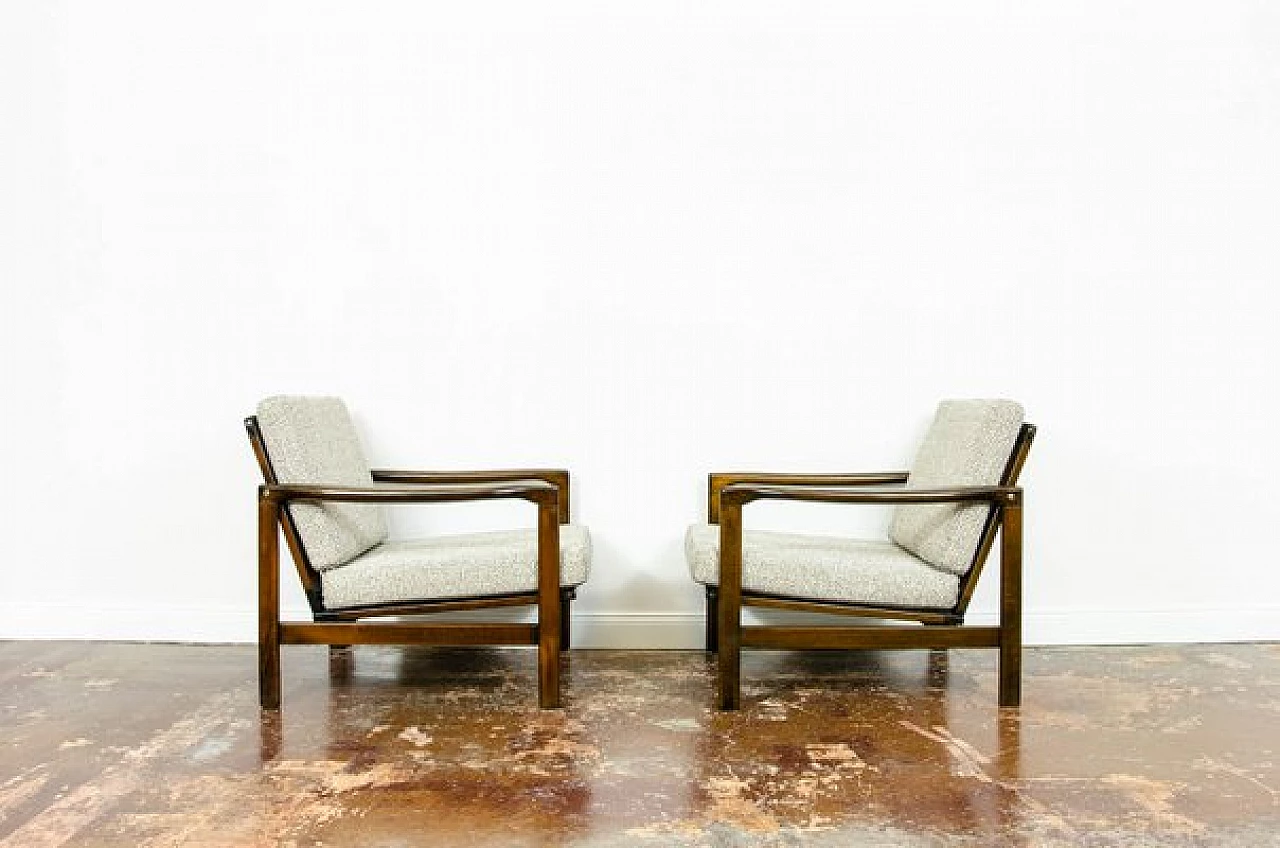 Pair of B-7522 armchairs by Zenon Bączyk for SFM, 1960s 17