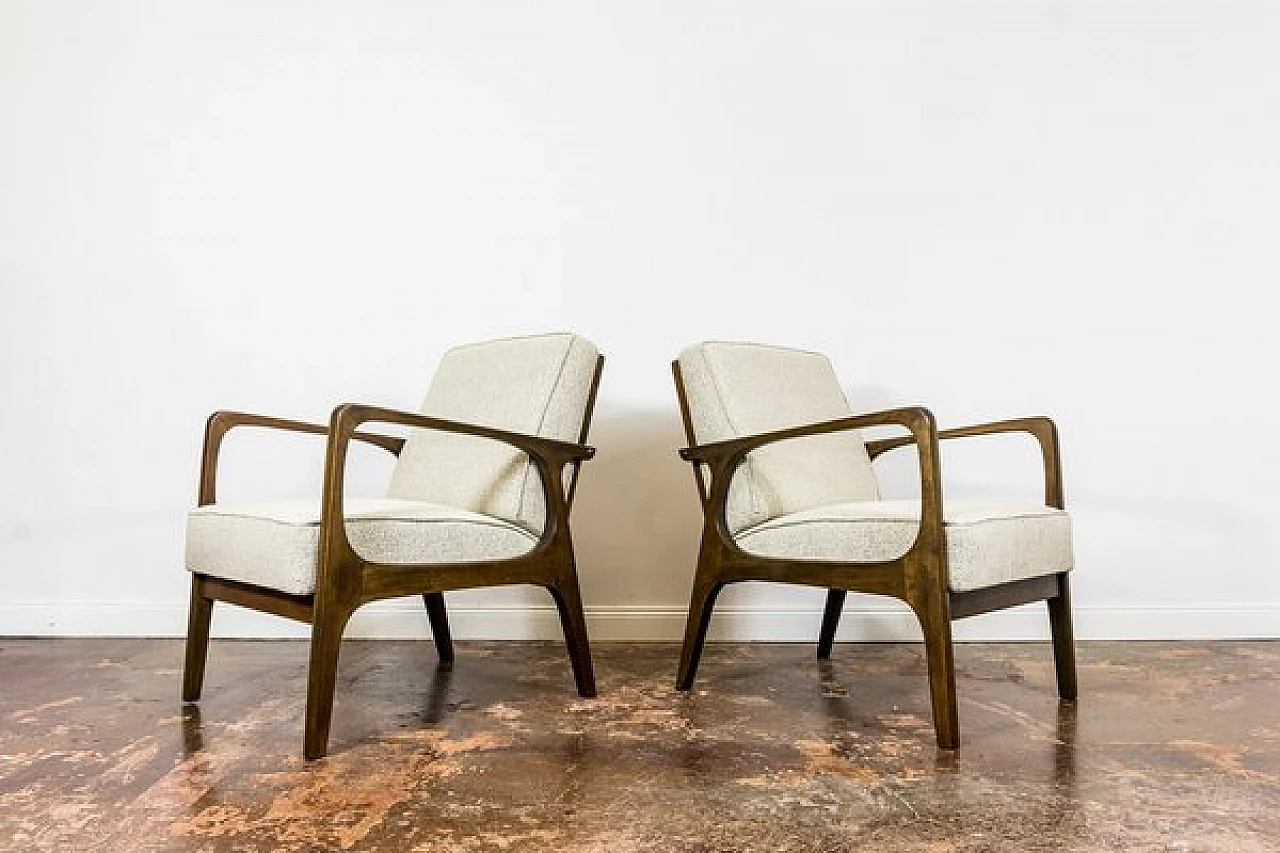 Pair of armchairs by Prudnickie Furniture Factory, 1960s 14