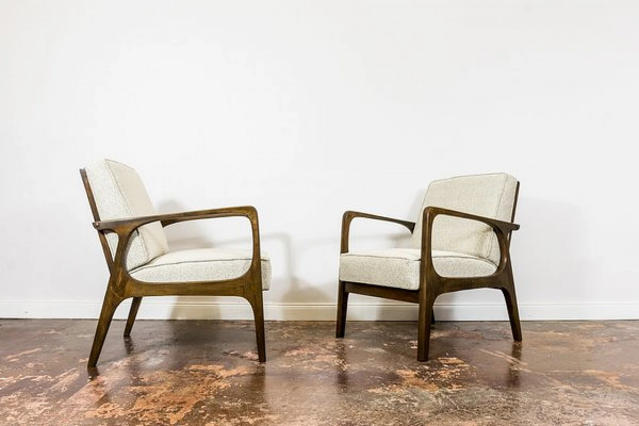 Pair of armchairs by Prudnickie Furniture Factory, 1960s 25