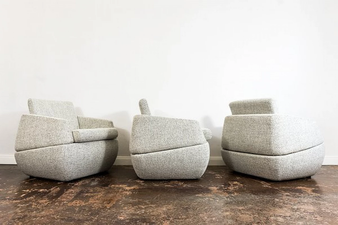 3 Space Age armchairs by Lubuskie Fabryki Mebli, 1970s 14