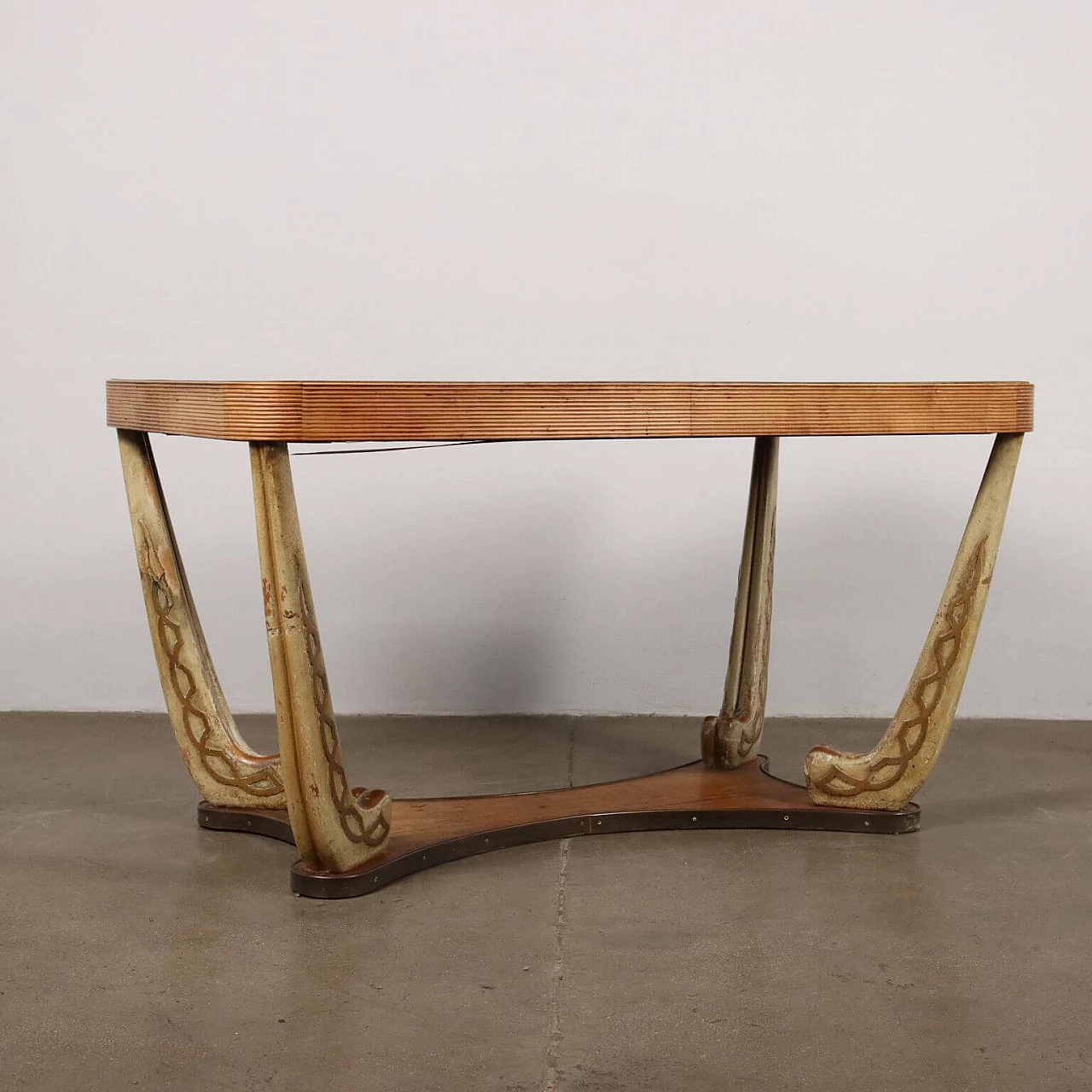 Table with carved and lacquered legs by Consorzio Esposizioni Mobili Cantù, 1950s 7