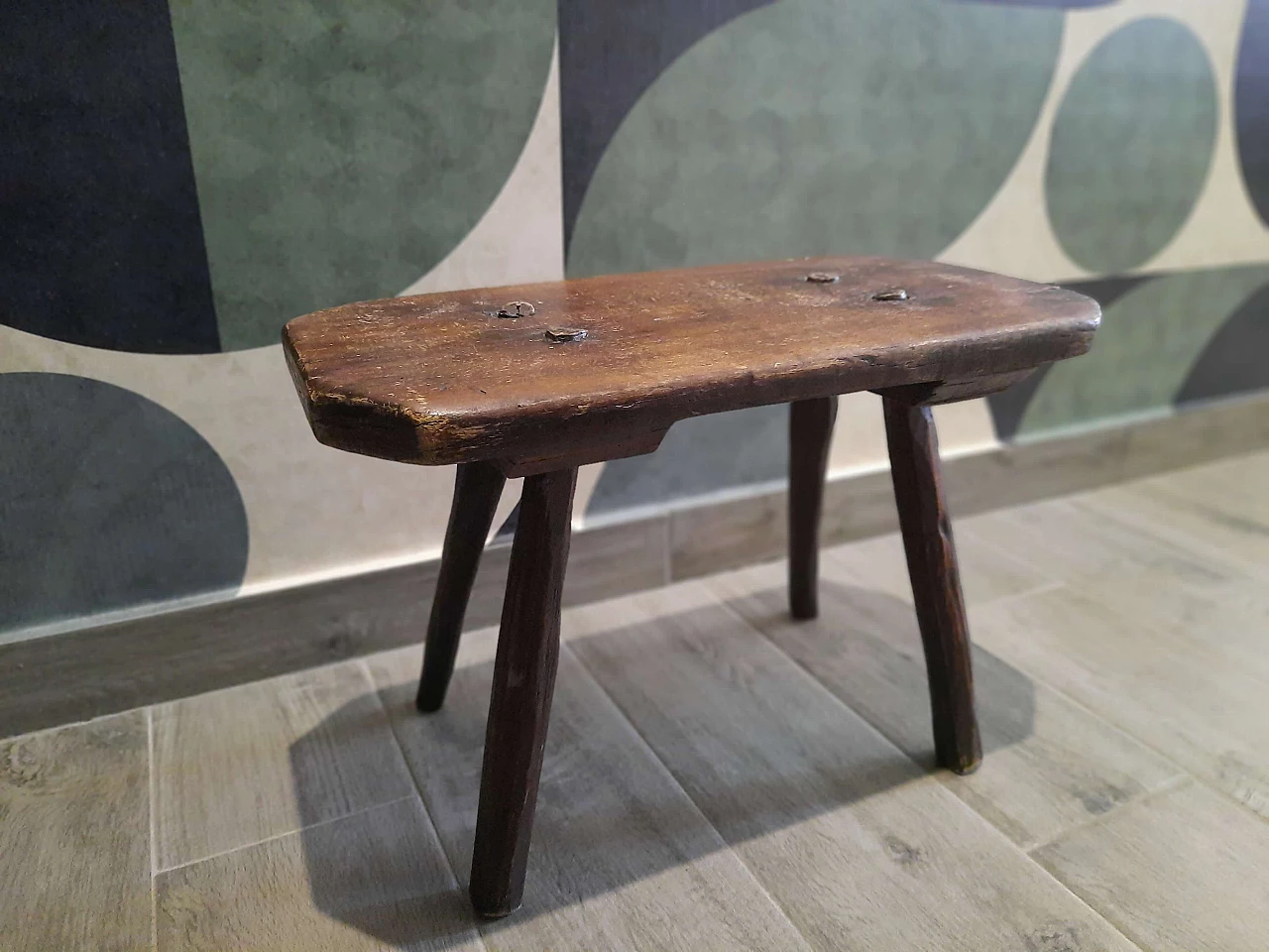 Solid spruce milking stool, early 20th century 1