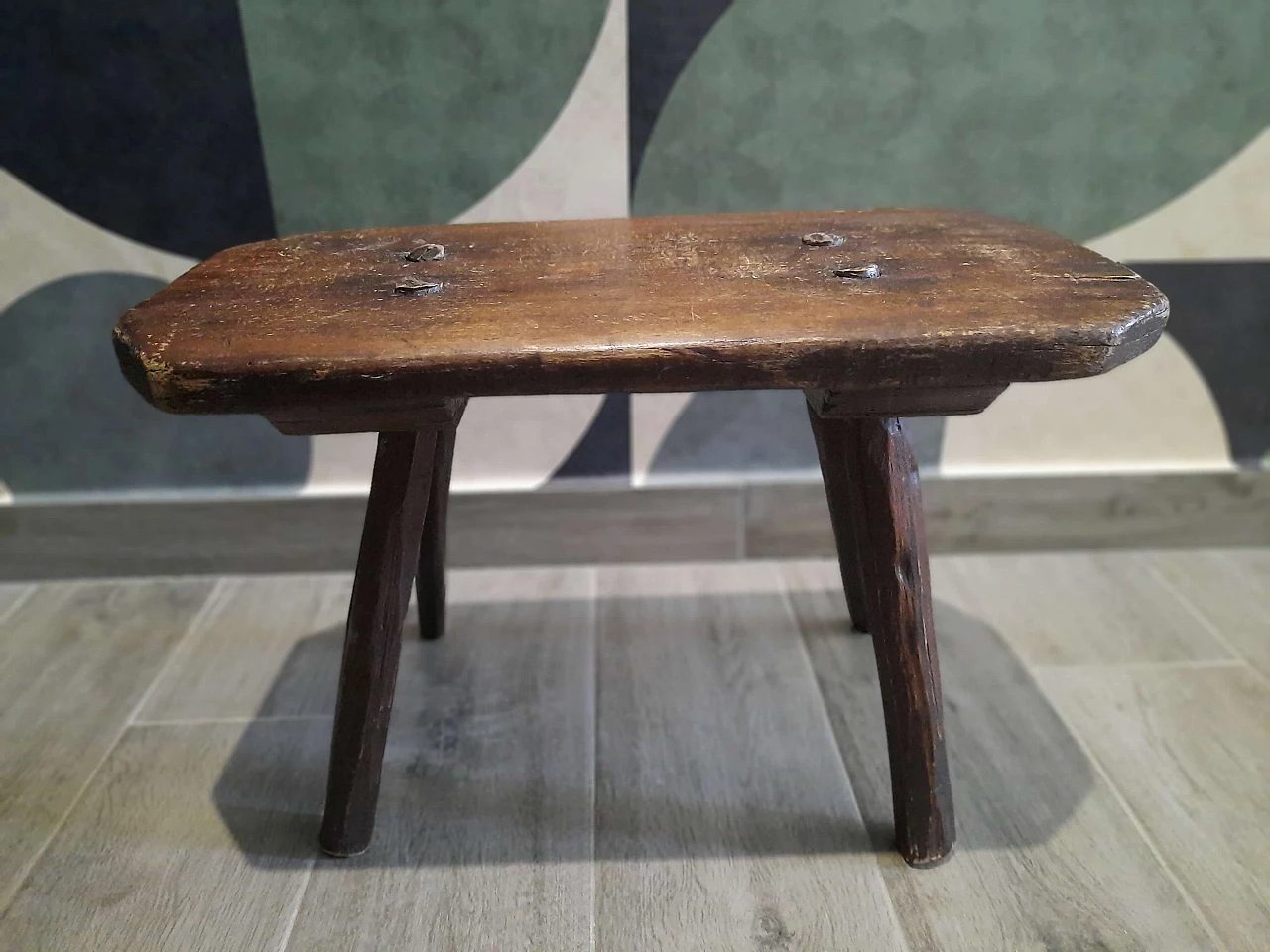 Solid spruce milking stool, early 20th century 2