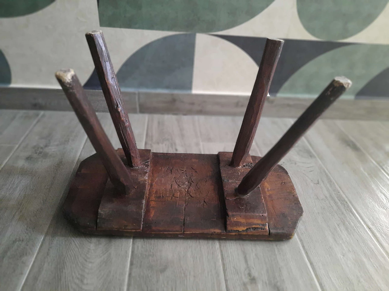 Solid spruce milking stool, early 20th century 5