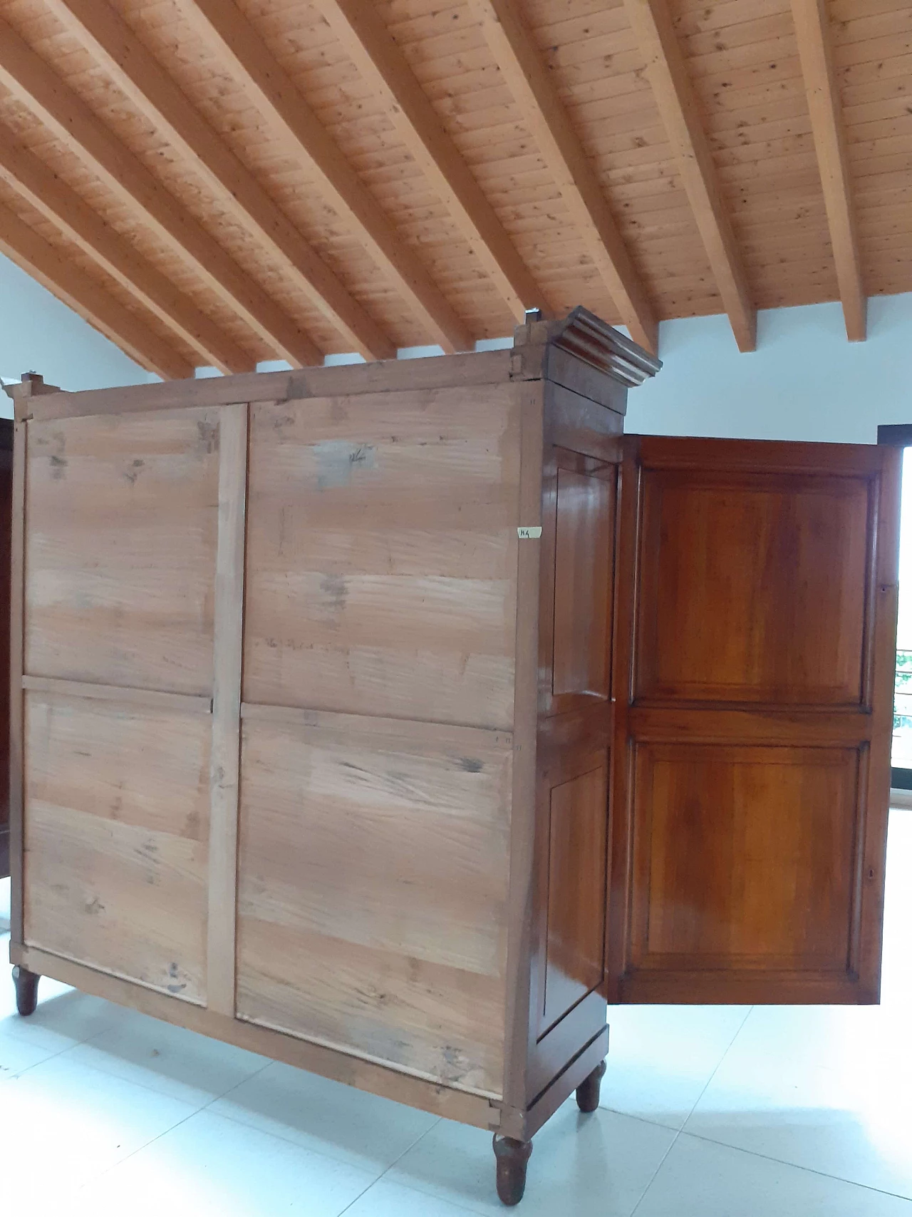 Solid walnut double-door wardrobe, first half of the 19th century 4