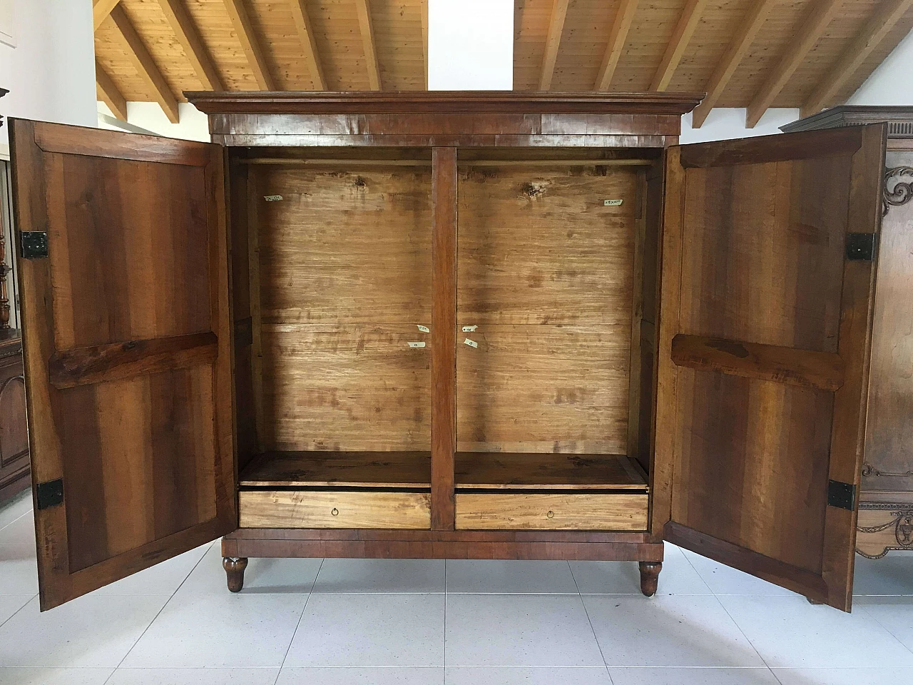 Solid walnut double-door wardrobe, first half of the 19th century 6