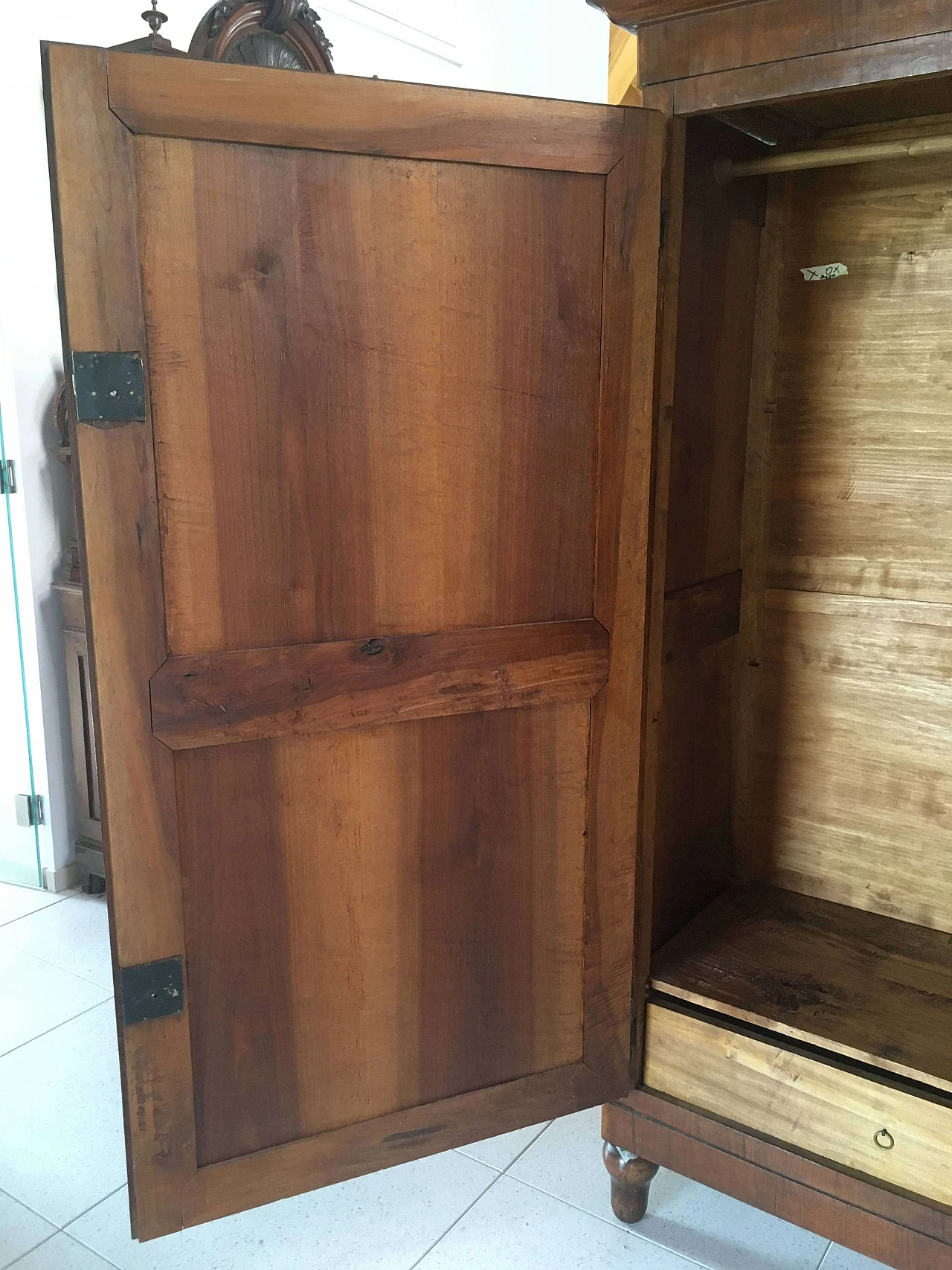 Solid walnut double-door wardrobe, first half of the 19th century 8