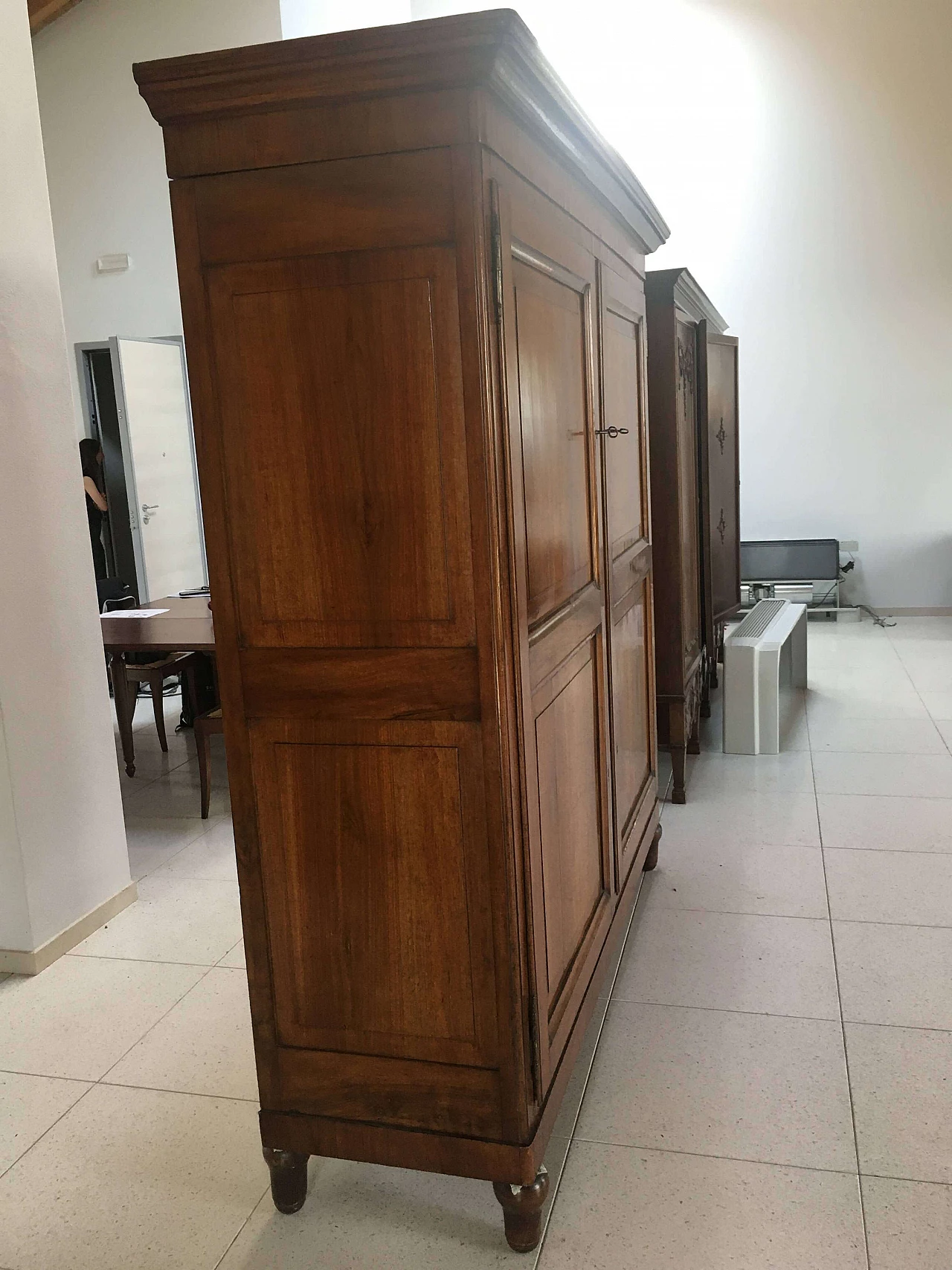 Solid walnut double-door wardrobe, first half of the 19th century 11