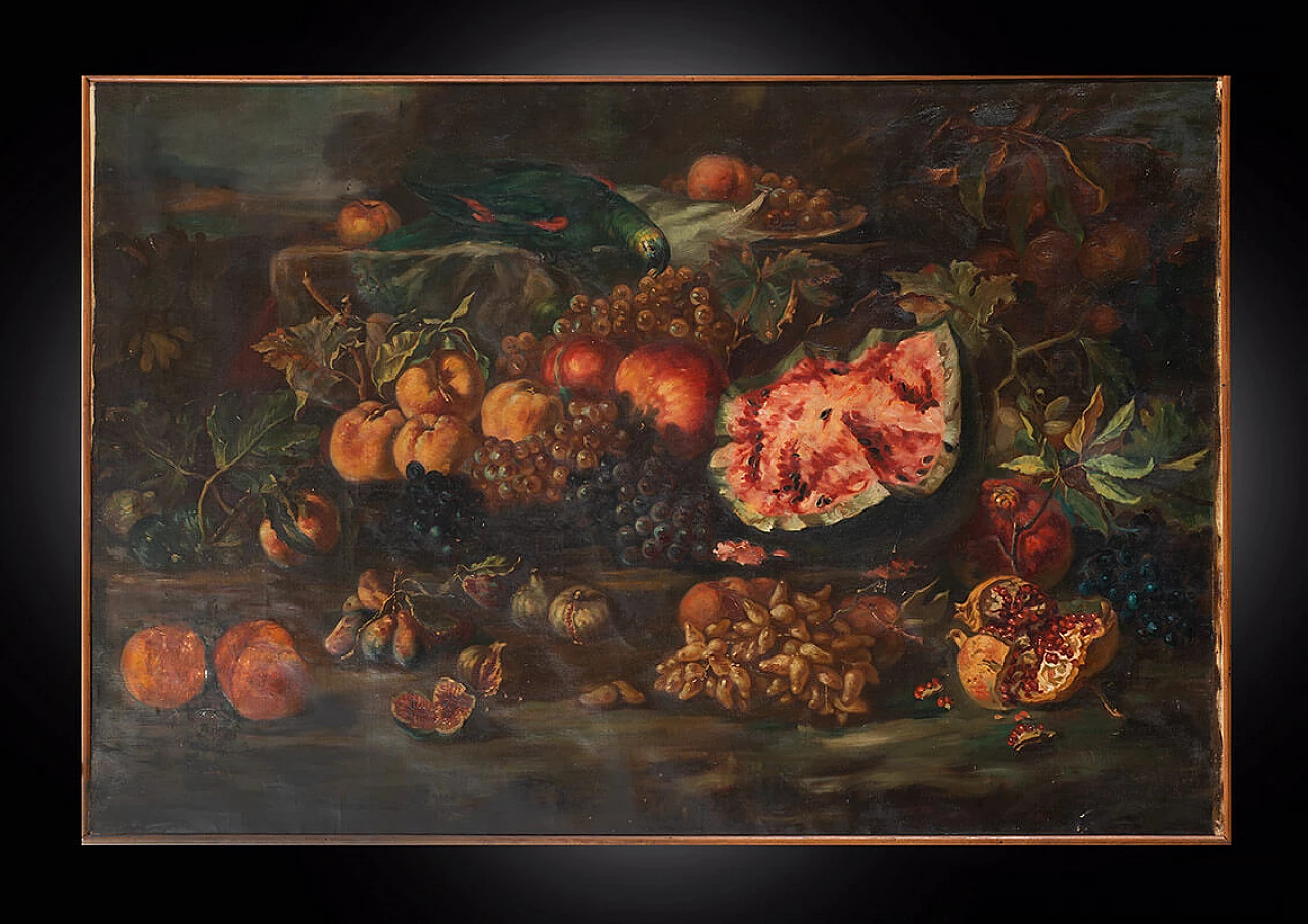 Still life with fruit, oil on canvas, late 19th century 1