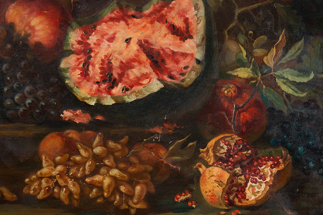 Still life with fruit, oil on canvas, late 19th century 2