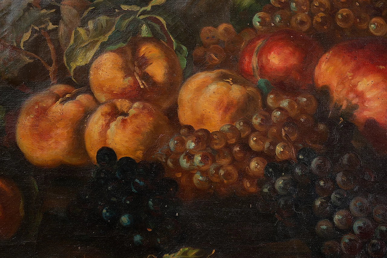 Still life with fruit, oil on canvas, late 19th century 3