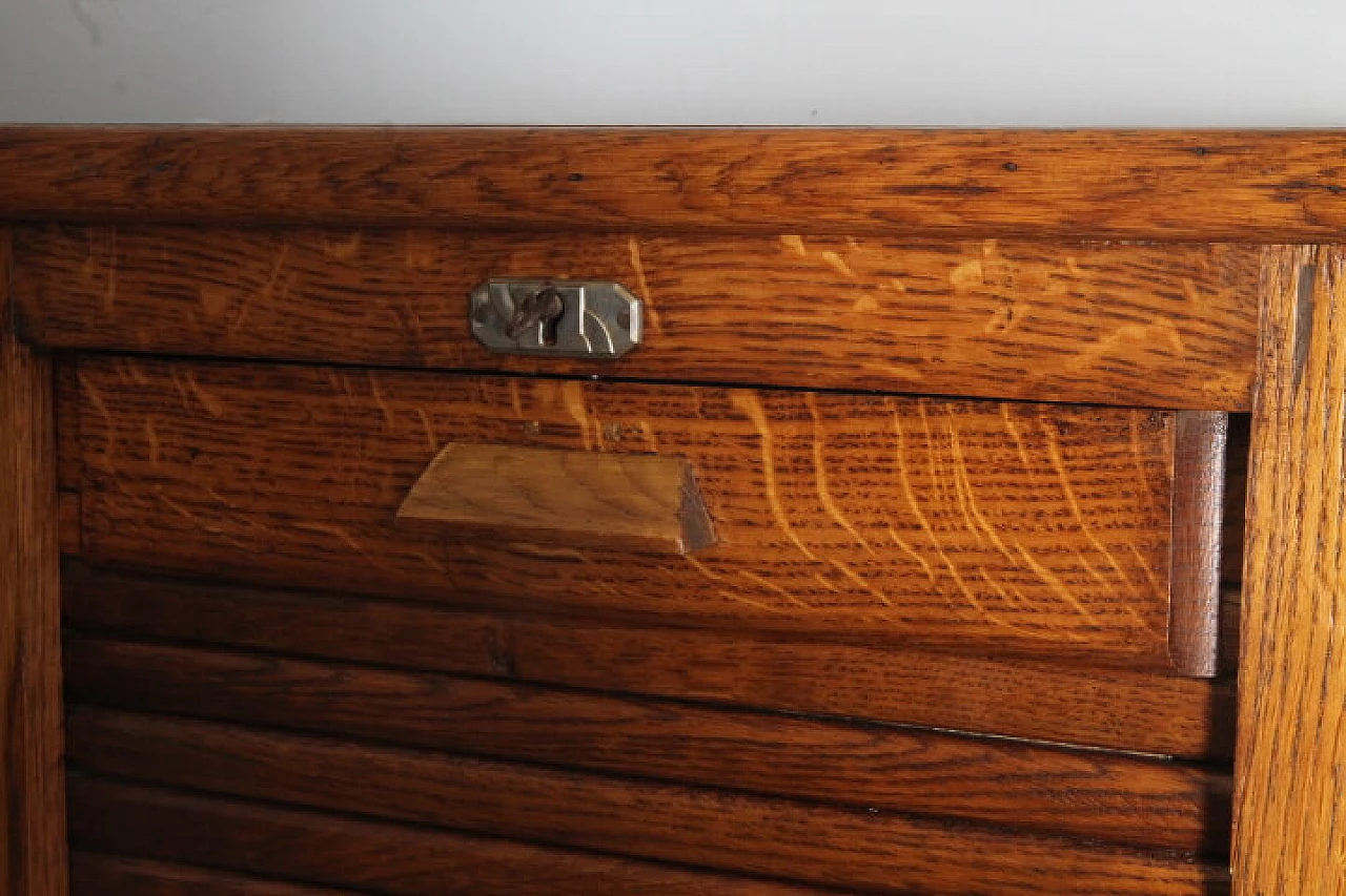 Art Deco oak filing cabinet with shutter, 1940s 4