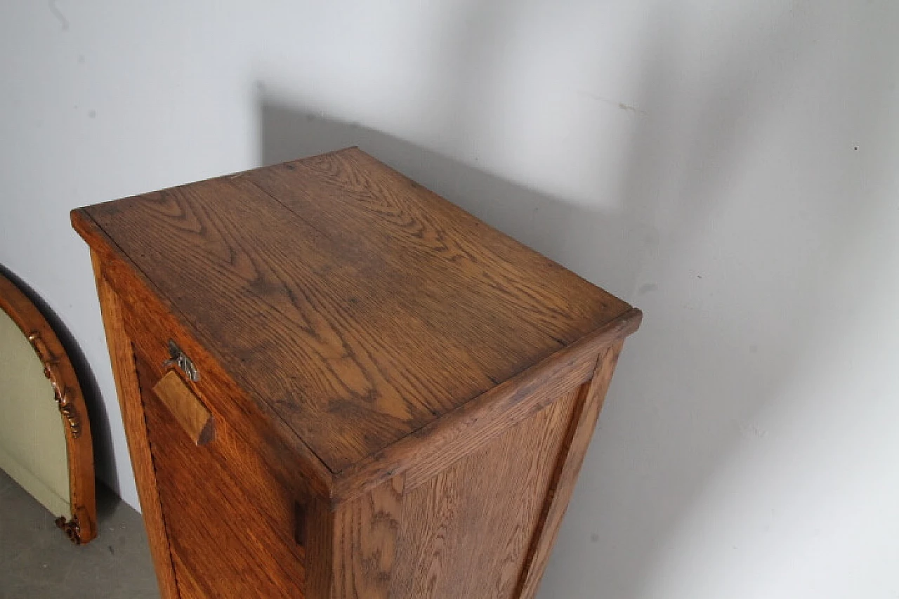 Art Deco oak filing cabinet with shutter, 1940s 6