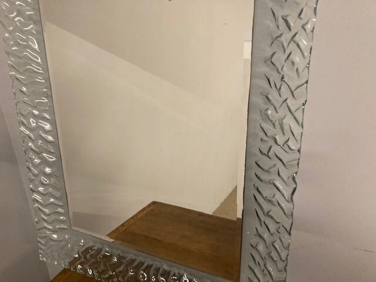 Aquamarine Murano glass wall mirror, 1970s 6