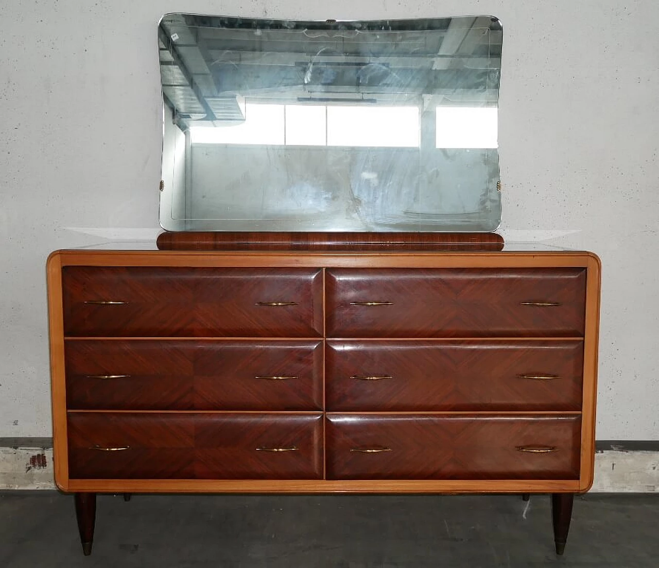 Rosewood veneered dresser with mirror, 1960s 1